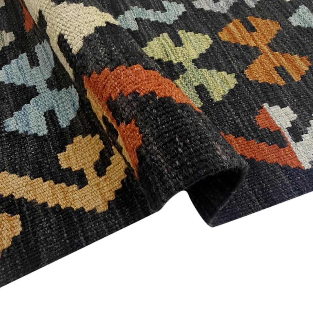 Afghan Vegetable Kelim Rug 6' 9" x 9' 8" Flat-Weave | No. AL29999