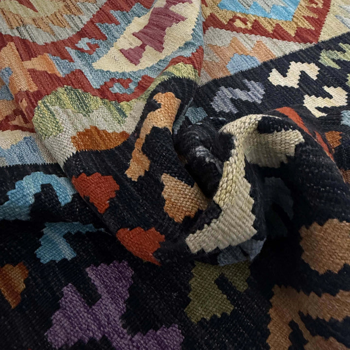 Afghan Vegetable Kelim Rug 6' 9" x 9' 8" Flat-Weave | No. AL29999