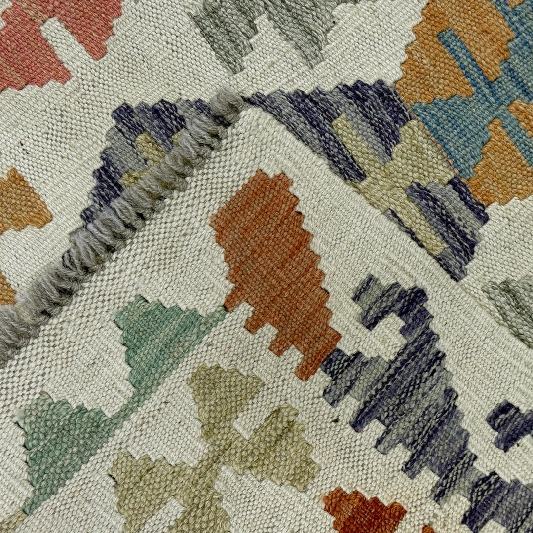 Afghan Vegetable Kilim Rug 2' 6" x 4' 0" Flat-Weave | No. AL300568