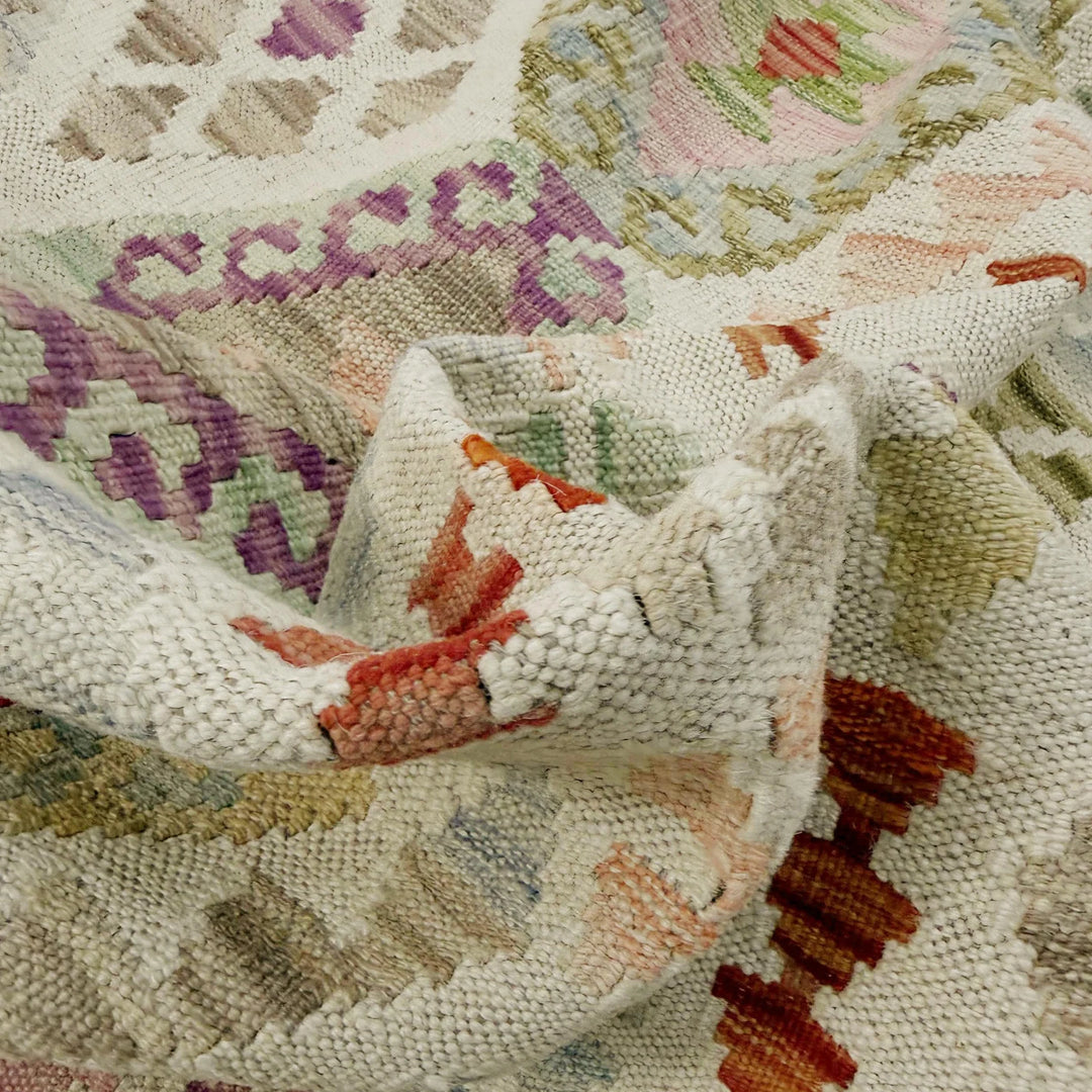 Afghan Vegetable Kilim Rug 5'0" x 6'5" Flat-Weave | No. AL300843