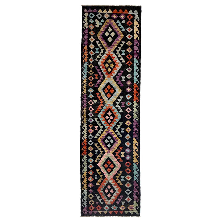 Afghan Vegetable Kilim Rug 2' 7" x 9' 10" Flat-Weave | No. AL300952