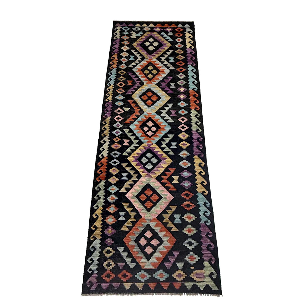 Afghan Vegetable Kilim Rug 2' 7" x 9' 10" Flat-Weave | No. AL300952