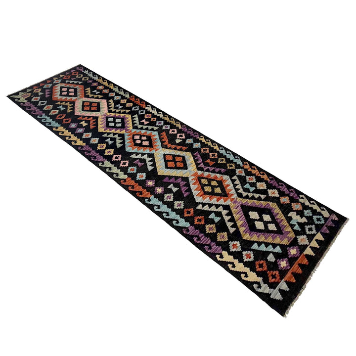 Afghan Vegetable Kilim Rug 2' 7" x 9' 10" Flat-Weave | No. AL300952
