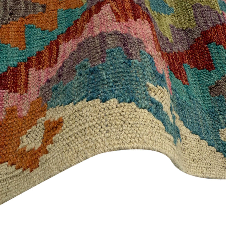 Afghan Vegetable Kilim Rug 2' 9" x 9' 5" Flat-Weave | No. AL30107
