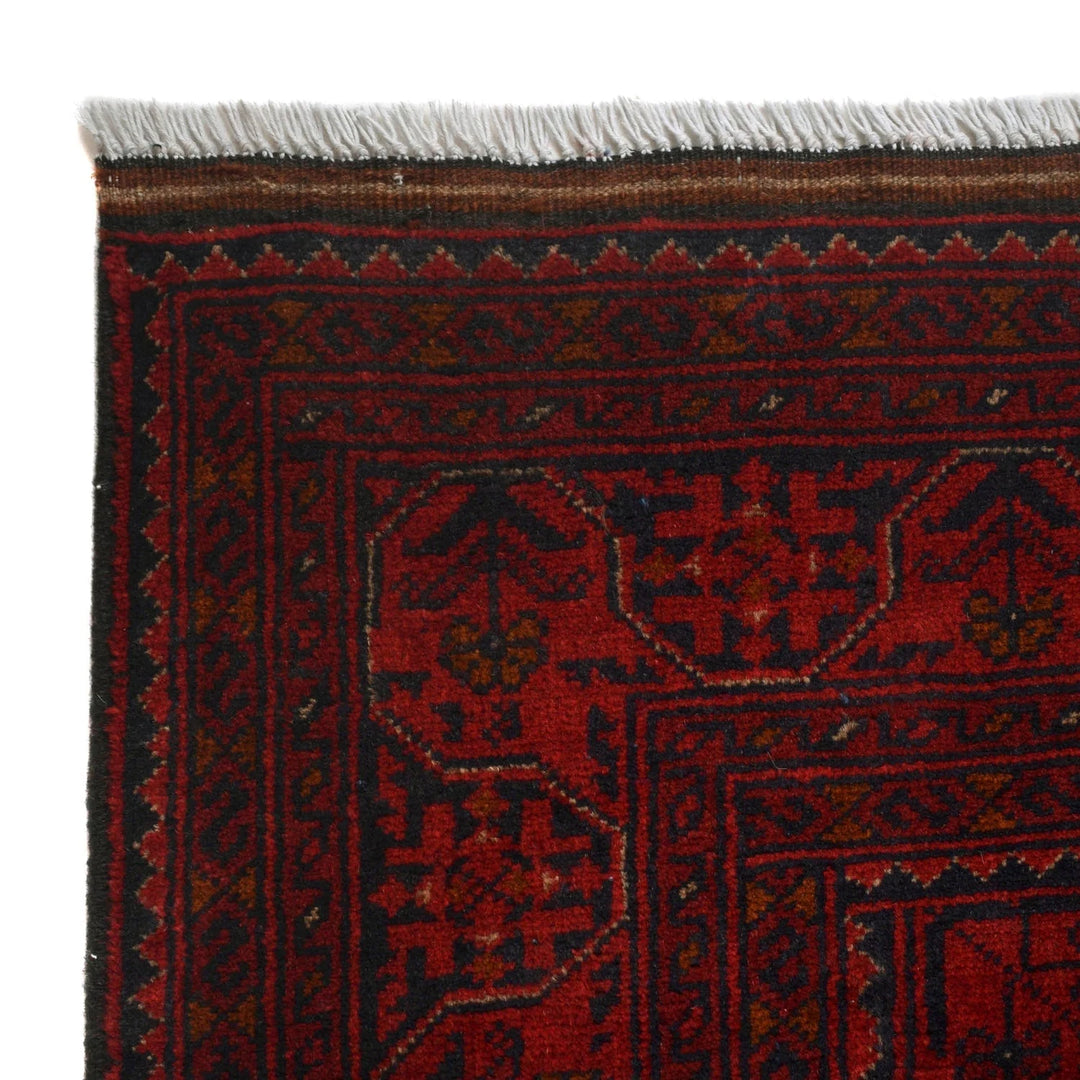 Red Afghan Khal Mohammadi Rug 4' 10" x 6' 9" Hand-Knotted | No. AL30110