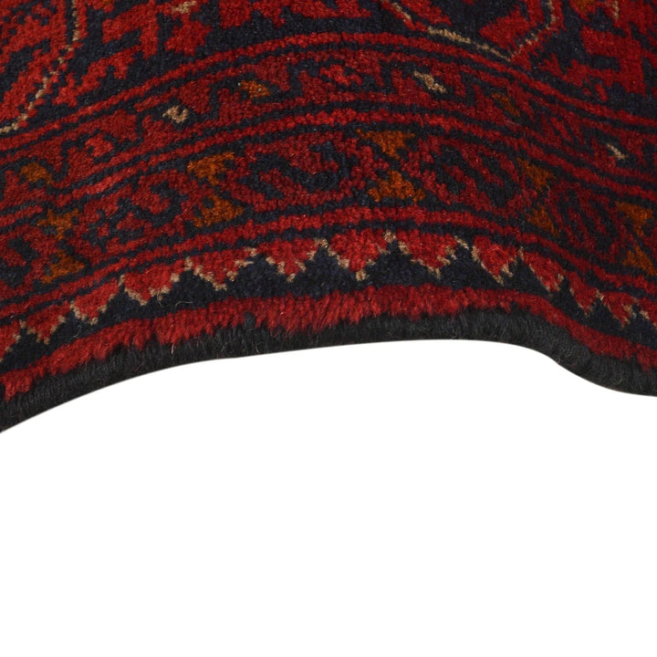 Red Afghan Khal Mohammadi Rug 4' 10" x 6' 9" Hand-Knotted | No. AL30110