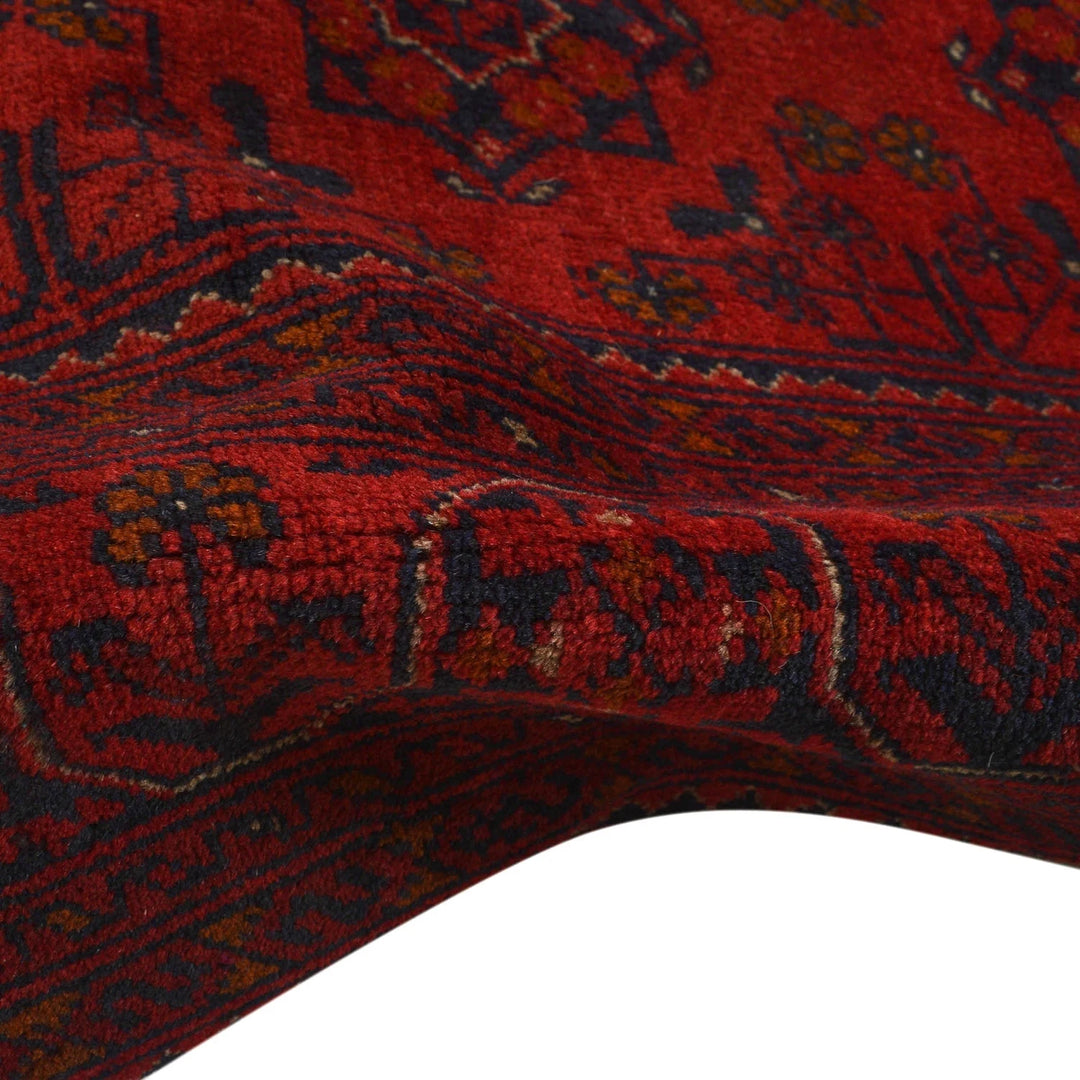Red Afghan Khal Mohammadi Rug 4' 10" x 6' 9" Hand-Knotted | No. AL30110