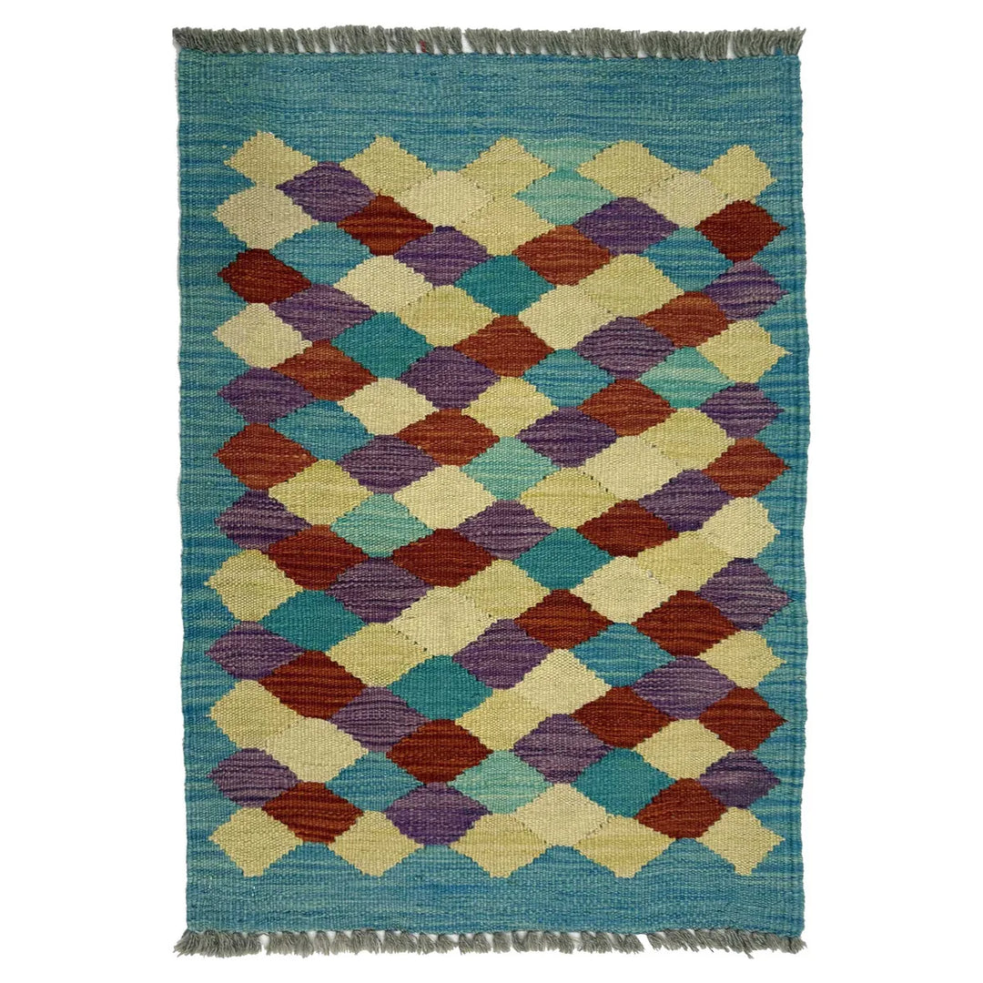 Afghan Kilim Rug 1' 10" x 2' 10" Flat-Weave | No. AL30153