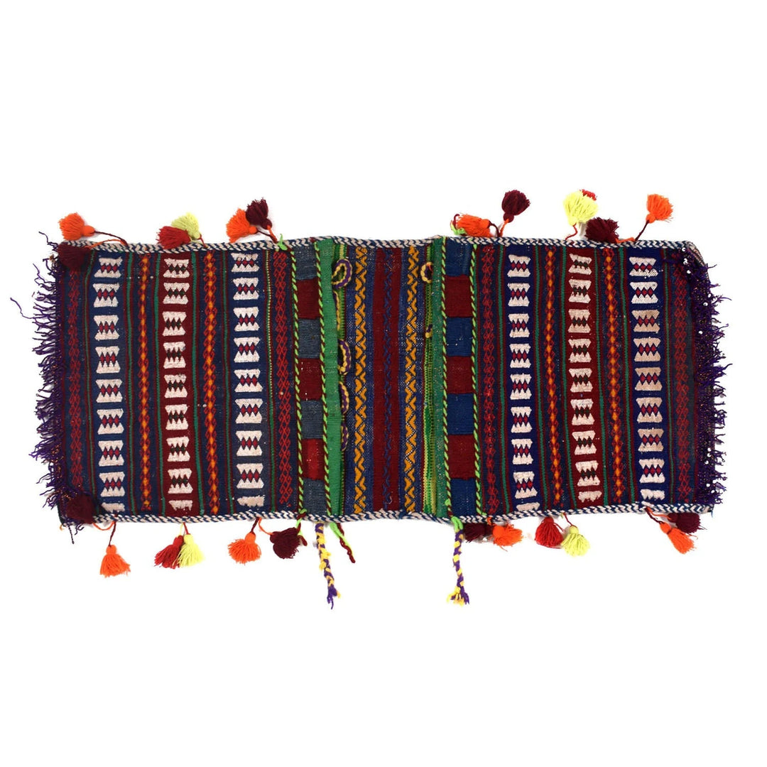 Afghan Belouch Saddle Bag 1' 2" x 2' 7" Flat-Weave | No. AL30167