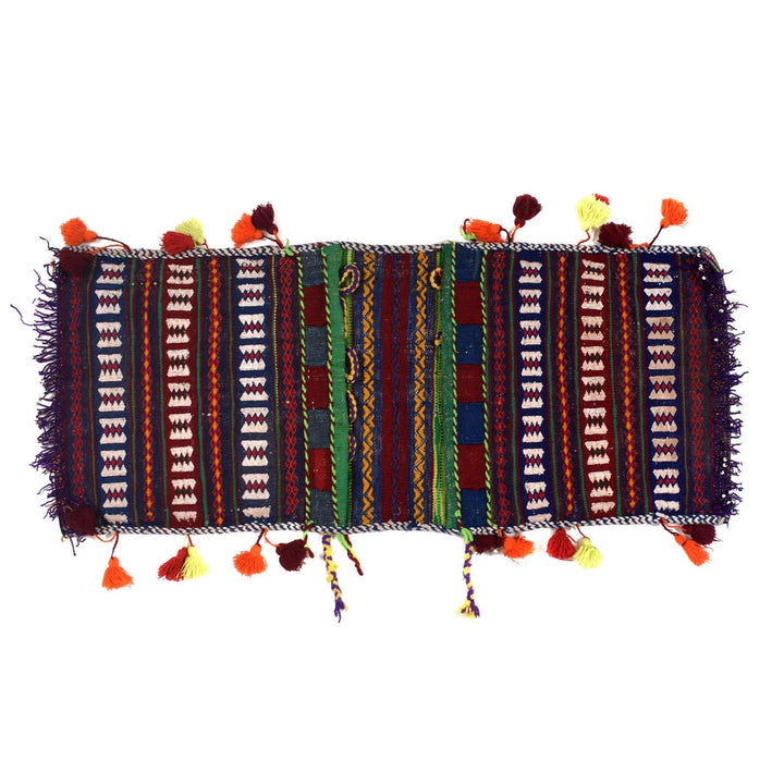 Afghan Belouch Saddle Bag 1' 2" x 2' 7" Flat-Weave | No. AL30167