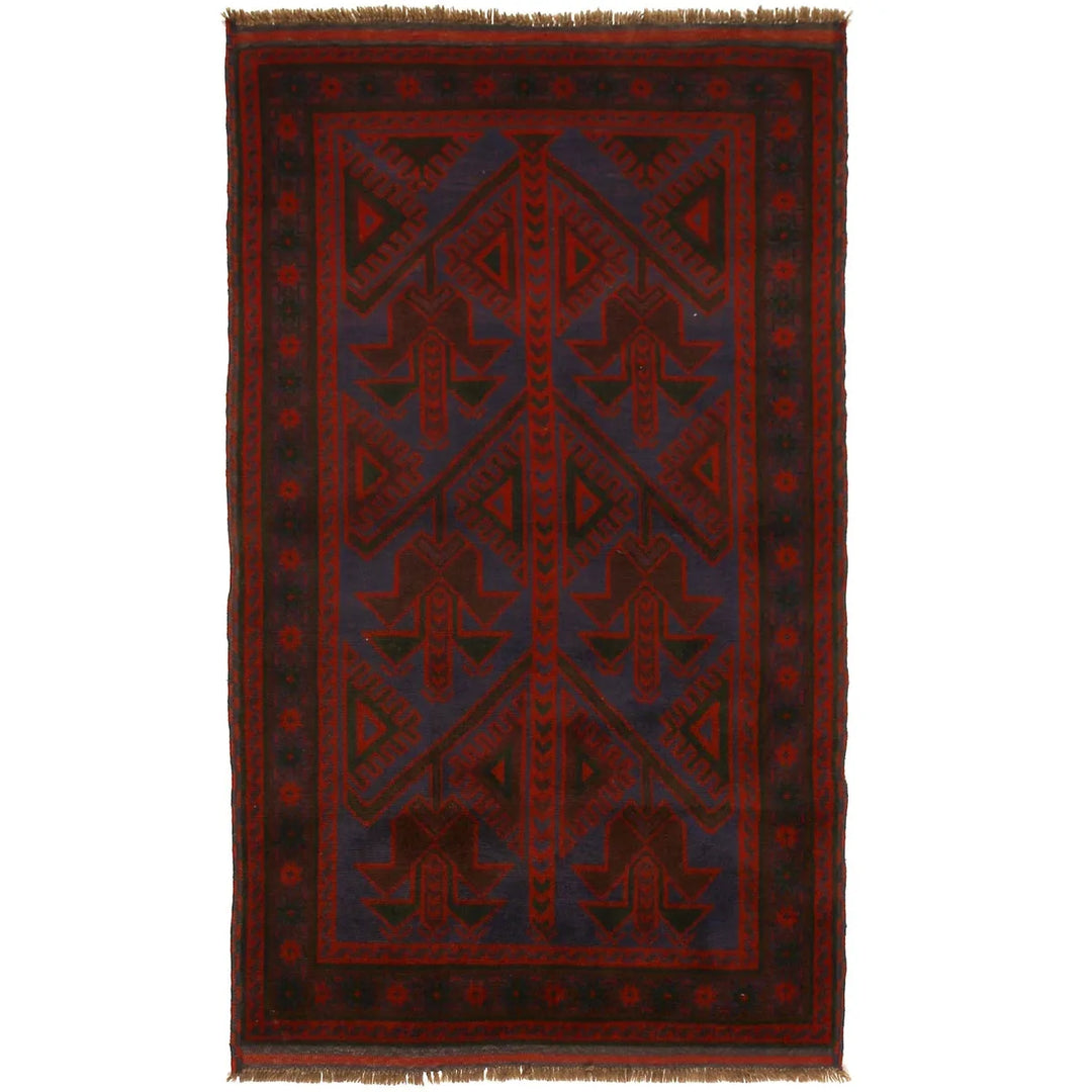 Afghan Baluchi Rug 4' 0" x 6' 5" Hand-Knotted | No. AL30204