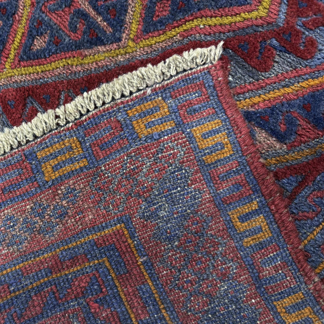 Multicolor Afghan Mashwani Rug 3' 8" x 4' 2" Hand-Knotted | No. AL30215