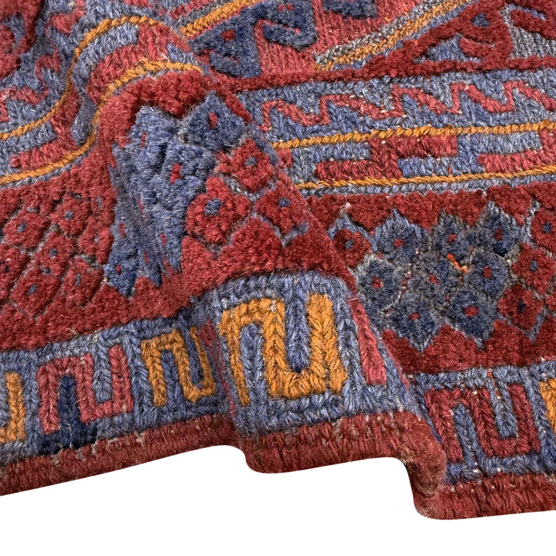 Multicolor Afghan Mashwani Rug 3' 8" x 4' 2" Hand-Knotted | No. AL30215