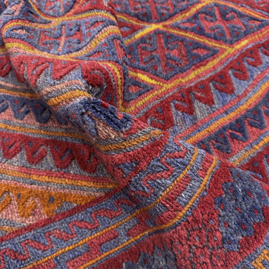 Multicolor Afghan Mashwani Rug 3' 8" x 4' 2" Hand-Knotted | No. AL30215