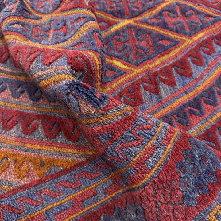 Multicolor Afghan Mashwani Rug 3' 8" x 4' 2" Hand-Knotted | No. AL30215