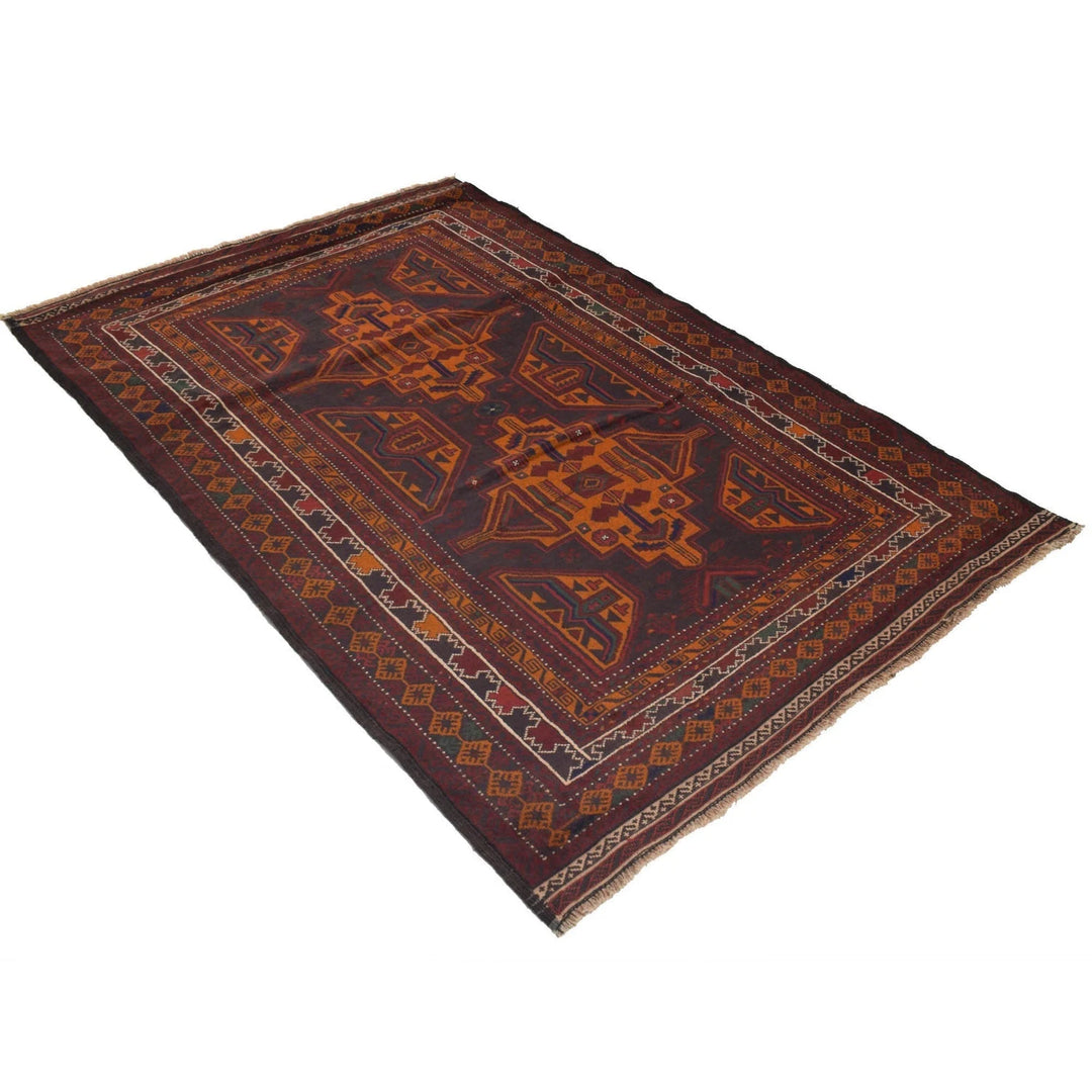 Afghan Baluchi Rug 4' 2" x 6' 3" Hand-Knotted | No. AL30224
