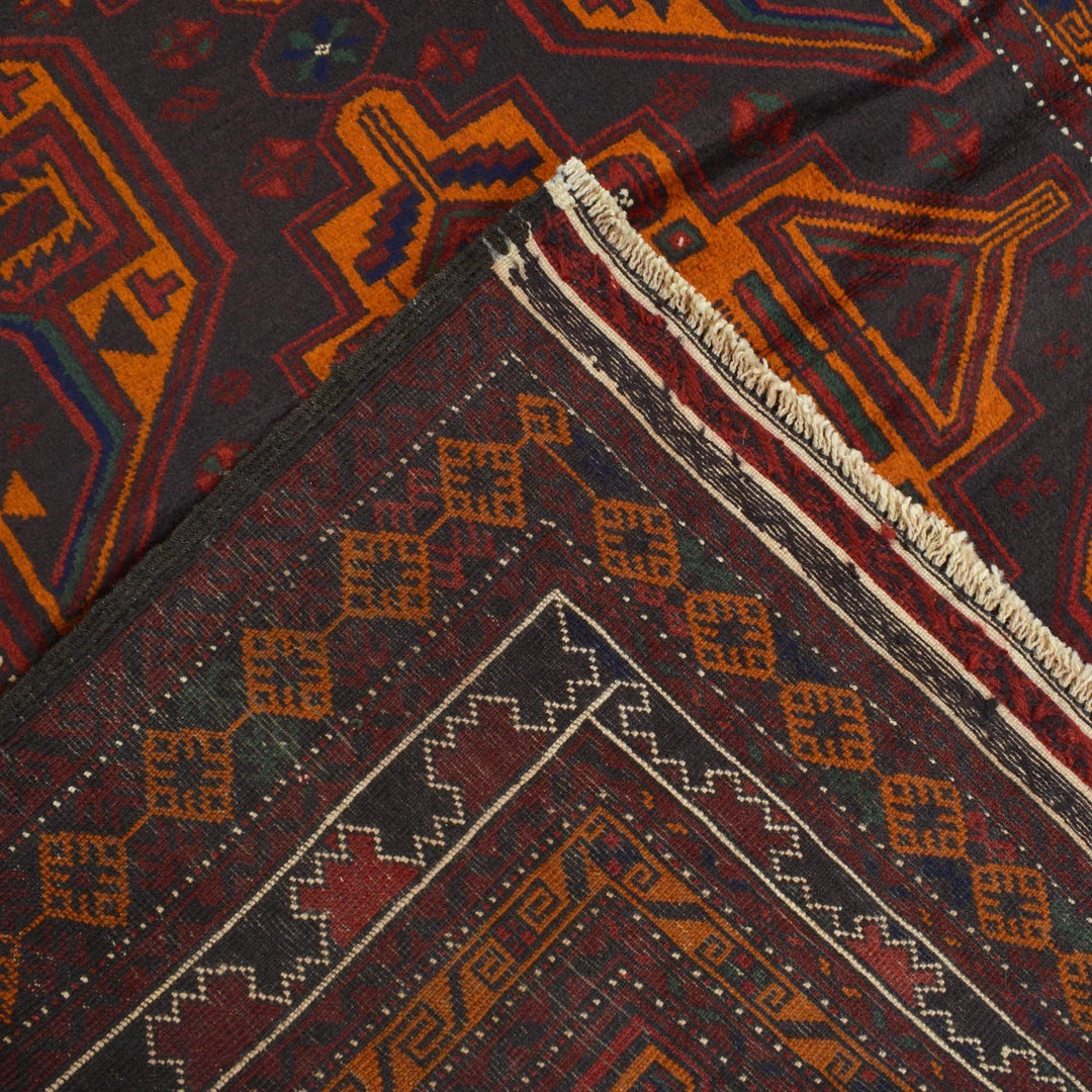 Afghan Baluchi Rug 4' 2" x 6' 3" Hand-Knotted | No. AL30224