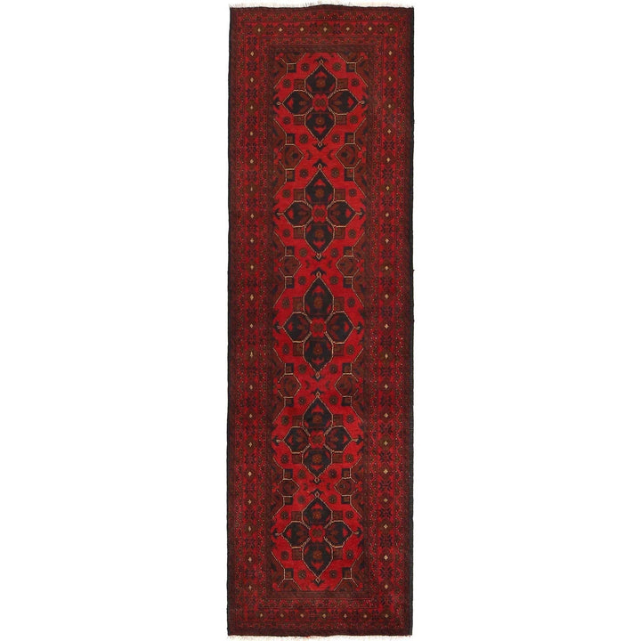 Red Afghan Khal Mohammadi Rug 2' 7" x 9' 4" Hand-Knotted | No. AL30244