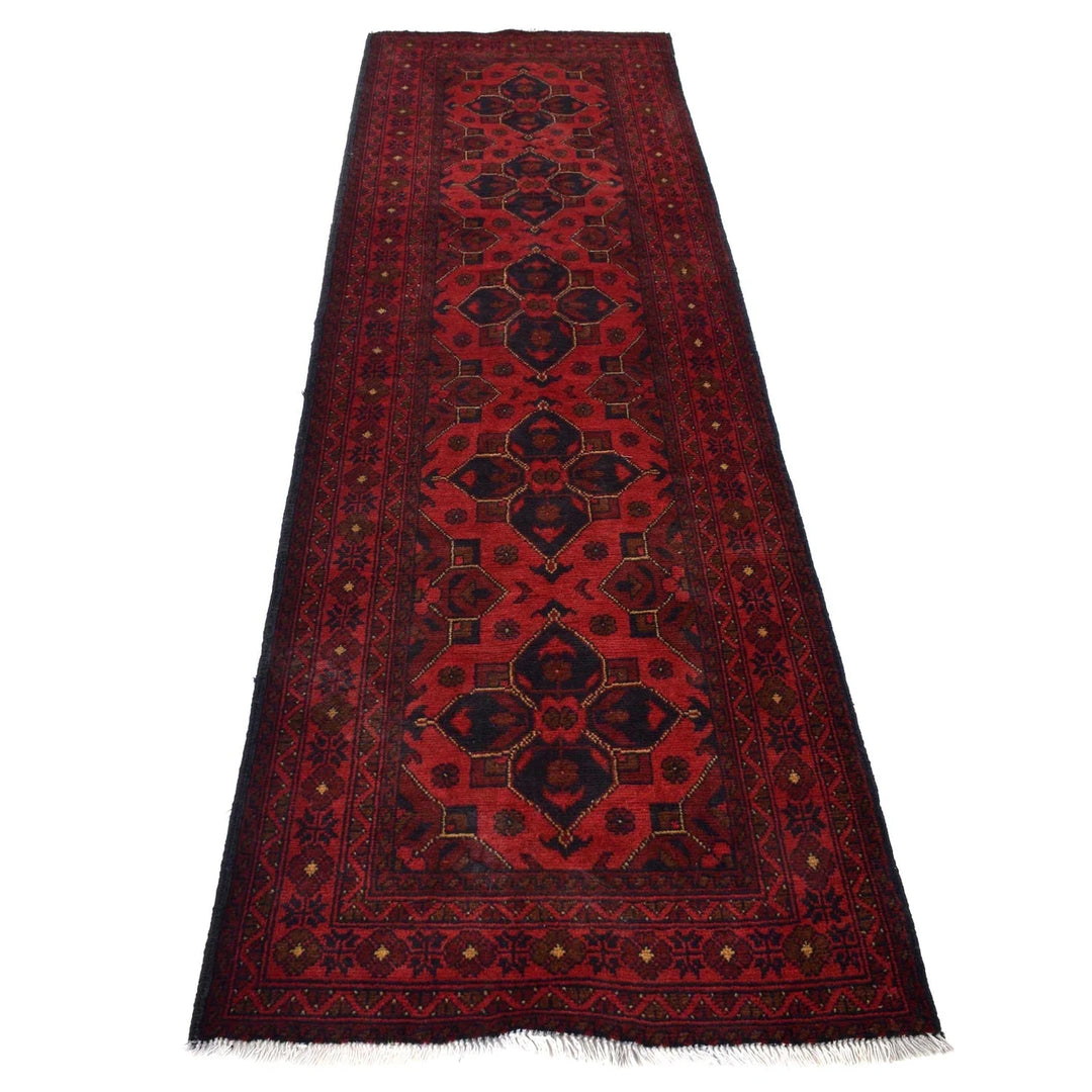 Red Afghan Khal Mohammadi Rug 2' 7" x 9' 4" Hand-Knotted | No. AL30244