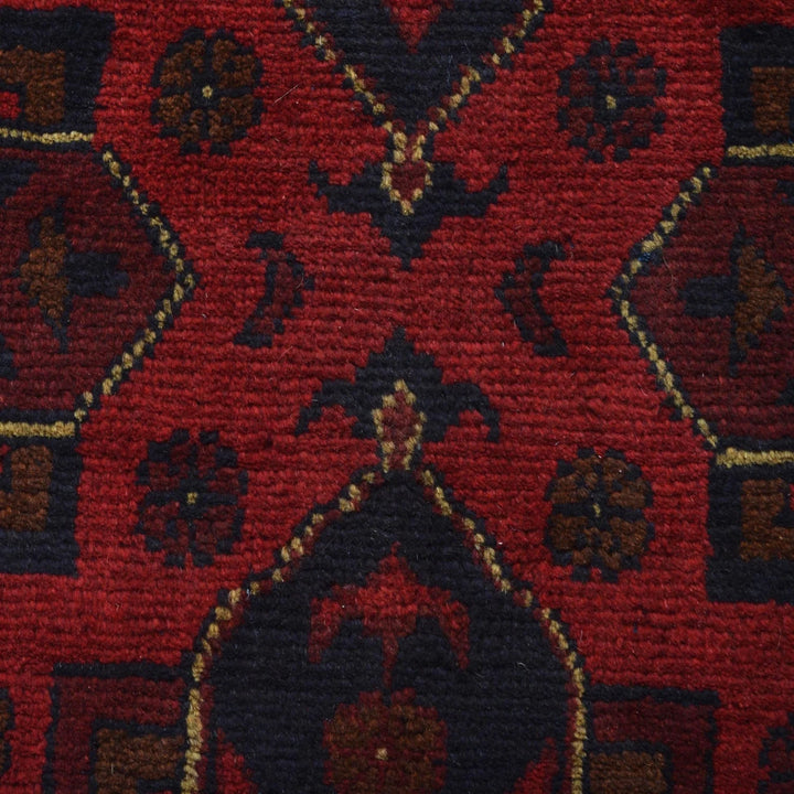 Red Afghan Khal Mohammadi Rug 2' 7" x 9' 4" Hand-Knotted | No. AL30244