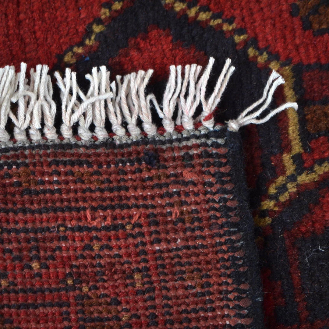 Red Afghan Khal Mohammadi Rug 2' 7" x 9' 4" Hand-Knotted | No. AL30244