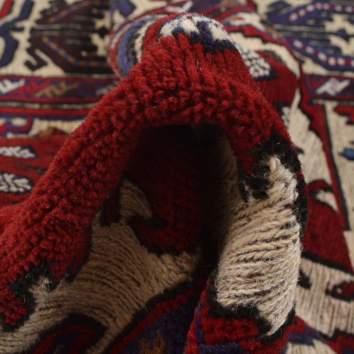 Beige Afghan Kilim Rug 3' 10" x 6' 8" Flat-Weave | No. AL30264