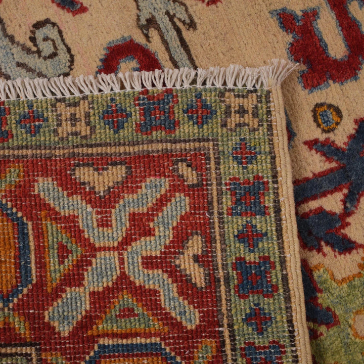 Beige Afghan Mamluk Rug 5' 1" x 6' 5" Hand-Knotted | No. AL30304