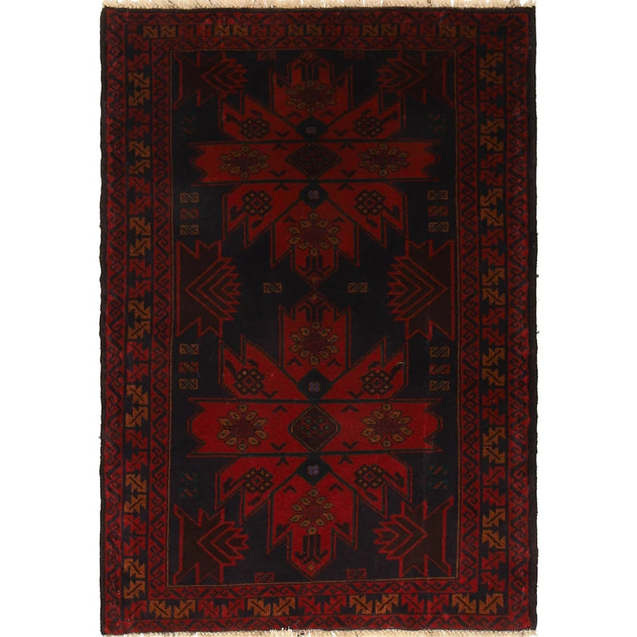Afghan Baluchi Rug 3' 2" x 4' 10" Hand-Knotted | No. AL30312