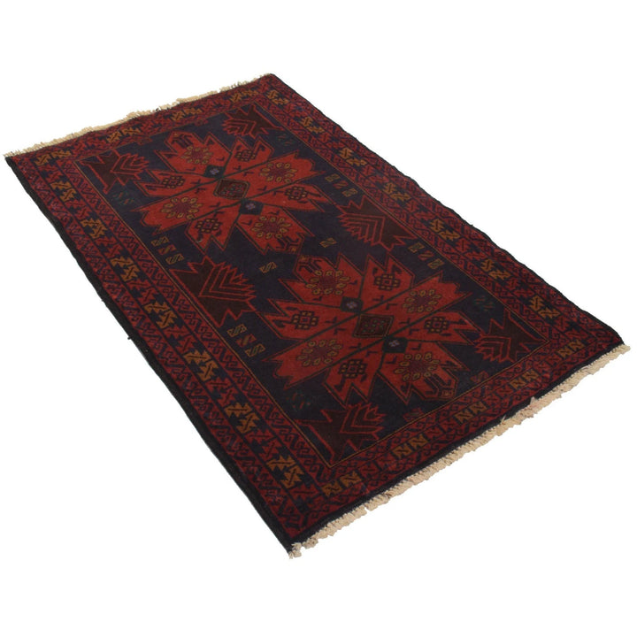 Afghan Baluchi Rug 3' 2" x 4' 10" Hand-Knotted | No. AL30312
