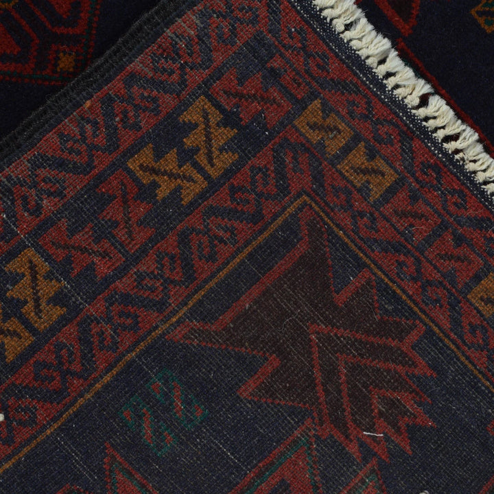 Afghan Baluchi Rug 3' 2" x 4' 10" Hand-Knotted | No. AL30312