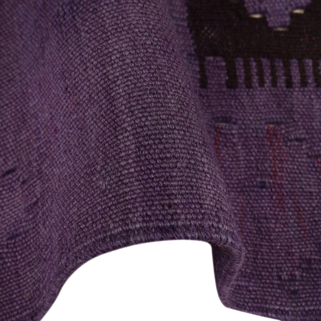 Purple Afghan Kilim Rug 3' 6" x 4' 11" Flat-Weave | No. AL30314
