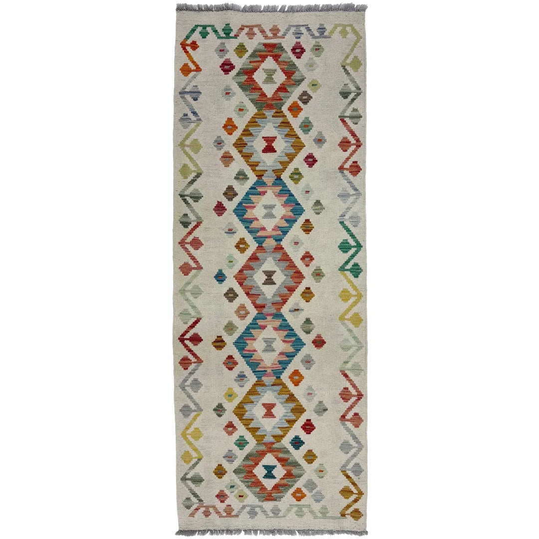 Afghan Vegetable Kilim Rug 2' 2" x 5' 11" Flat-Weave | No. AL303444