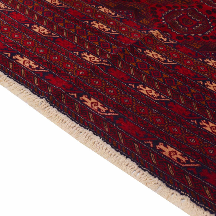 Red Afghan Baluchi Rug 6' 7" x 9' 4" Hand-Knotted | No. AL30347