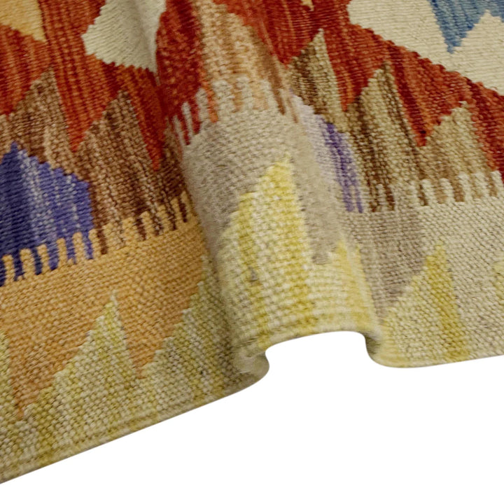 Afghan Vegetable Kilim Rug 2' 8" x 4' 2" Flat-Weave | No. AL303548
