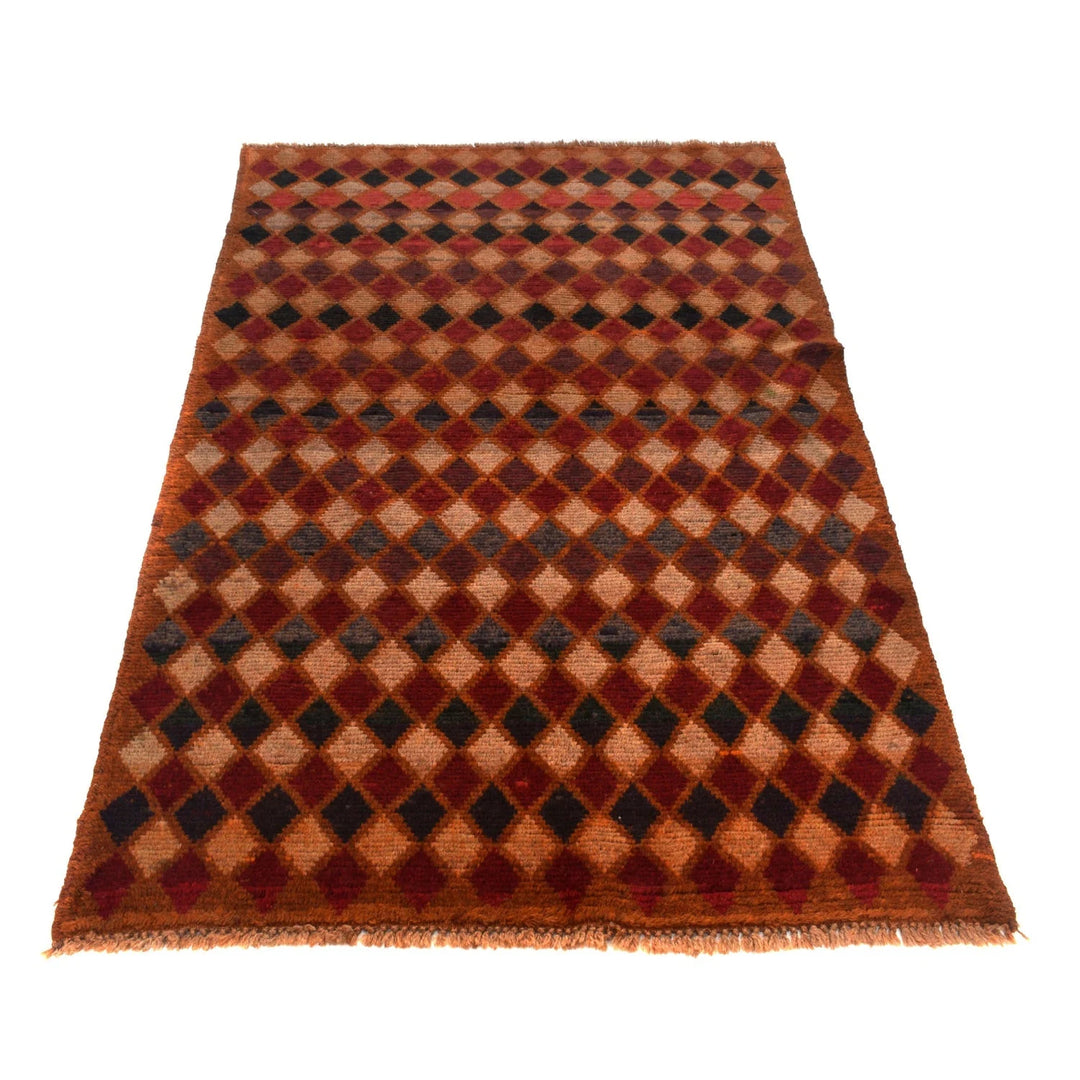 Orange Afghan Baluchi Rug 3' 9" x 6' 3" Hand-Knotted | No. AL30359