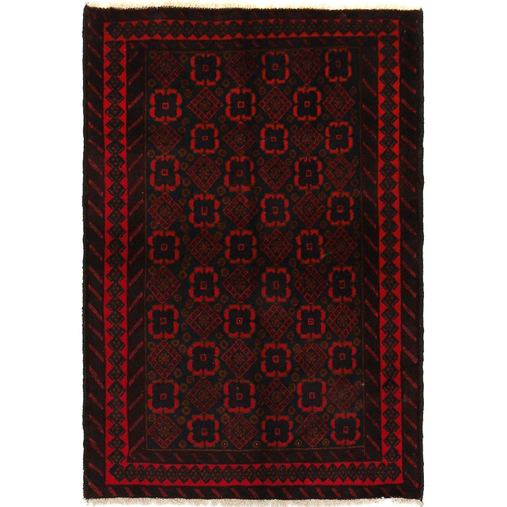 Afghan Baluchi Rug 3' 0" x 4' 5" Hand-Knotted | No. AL30385