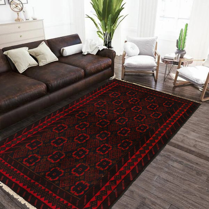 Afghan Baluchi Rug 3' 0" x 4' 5" Hand-Knotted | No. AL30385