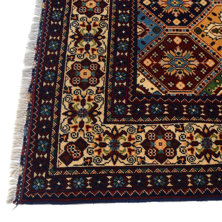 Afghan Geometric Rug 5' 1" x 6' 11" Hand-Knotted | No. AL30470