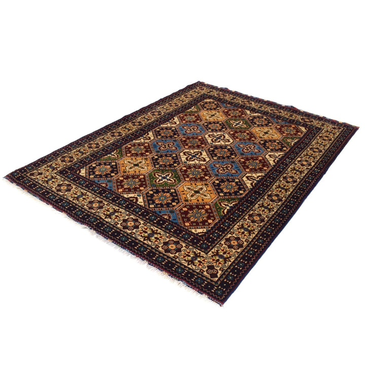 Afghan Geometric Rug 5' 1" x 6' 11" Hand-Knotted | No. AL30470