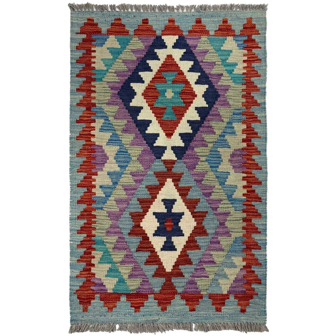 Afghan Kilim Rug 1' 10" x 2' 11" Flat-Weave | No. AL30531