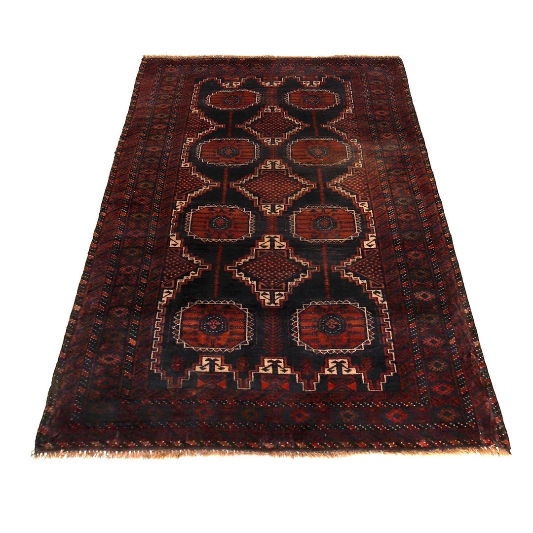 Afghan Baluchi Rug 3'7" x 6'1" Hand-Knotted | No. AL30535