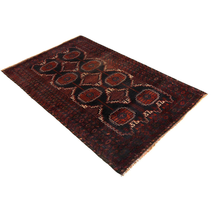 Afghan Baluchi Rug 3'7" x 6'1" Hand-Knotted | No. AL30535