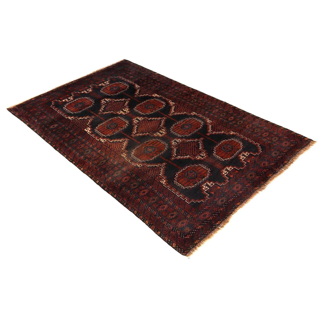 Afghan Baluchi Rug 3'7" x 6'1" Hand-Knotted | No. AL30535
