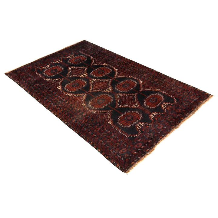 Afghan Baluchi Rug 3'7" x 6'1" Hand-Knotted | No. AL30535