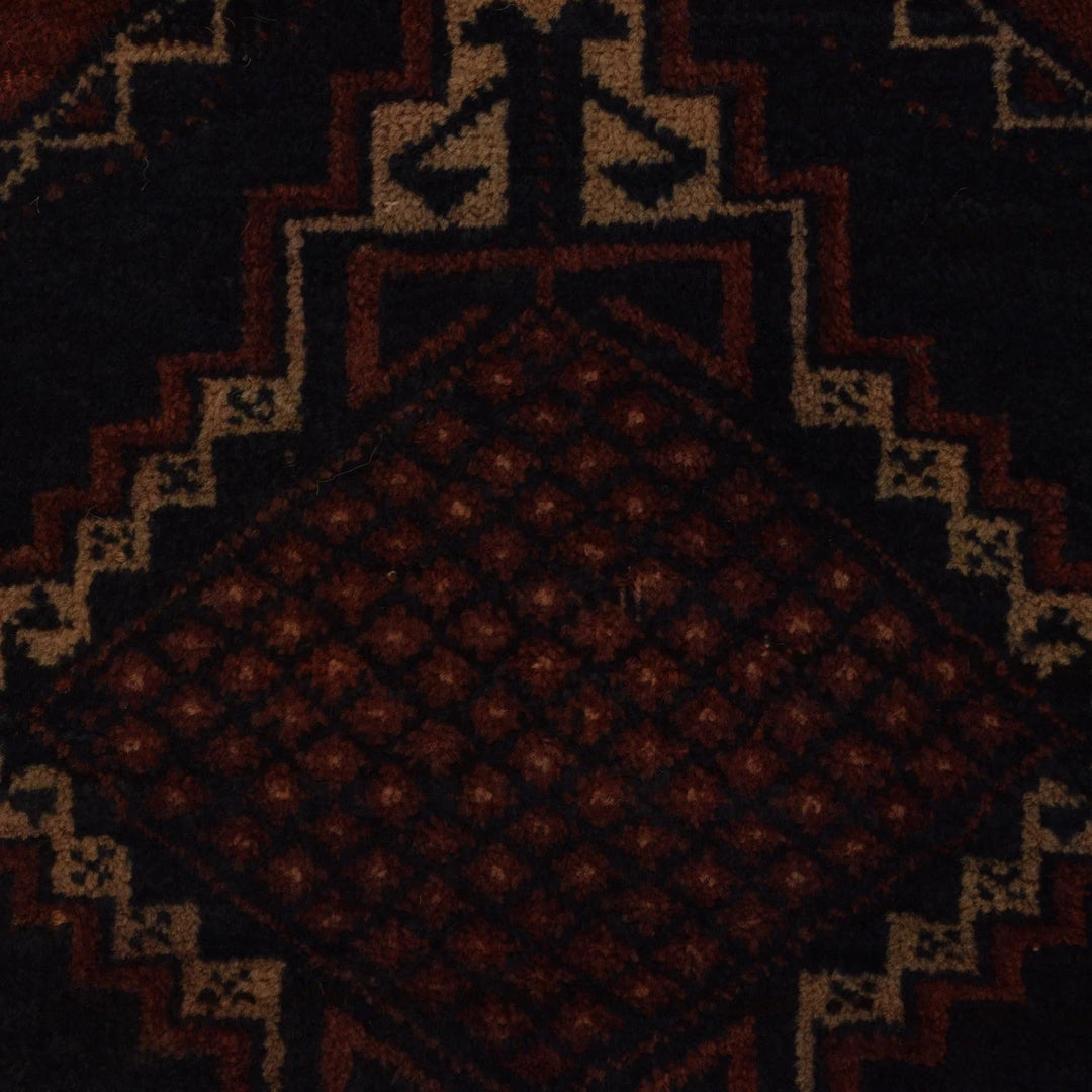Afghan Baluchi Rug 3'7" x 6'1" Hand-Knotted | No. AL30535