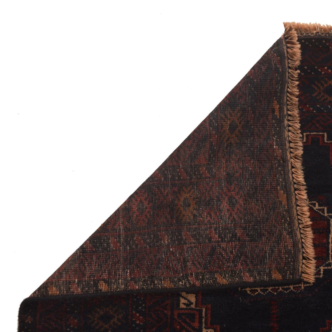 Afghan Baluchi Rug 3'7" x 6'1" Hand-Knotted | No. AL30535