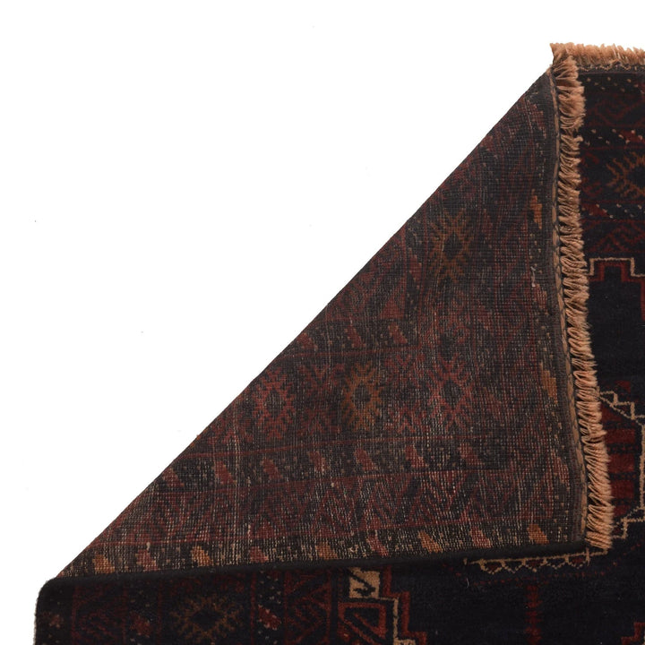 Afghan Baluchi Rug 3'7" x 6'1" Hand-Knotted | No. AL30535