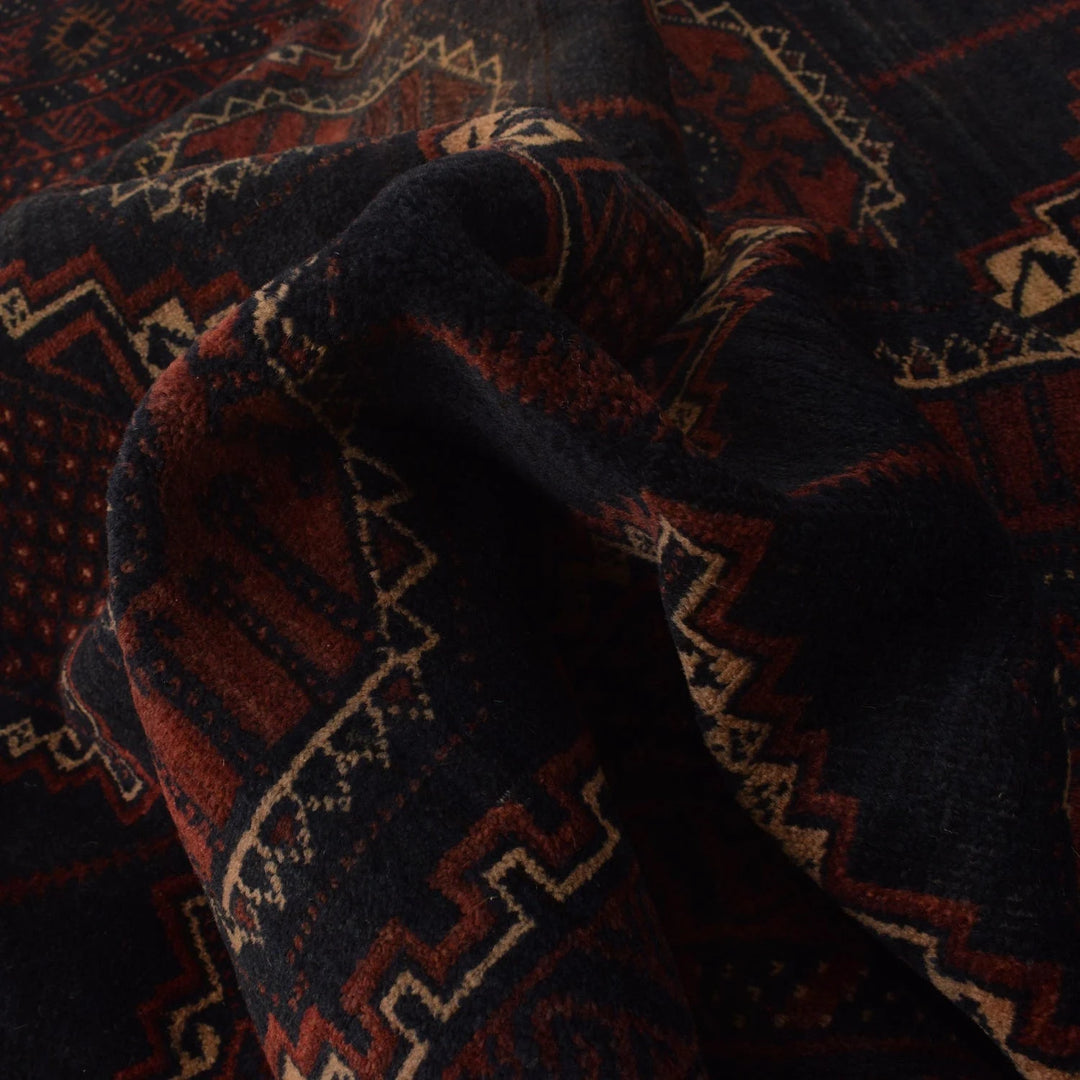 Afghan Baluchi Rug 3'7" x 6'1" Hand-Knotted | No. AL30535