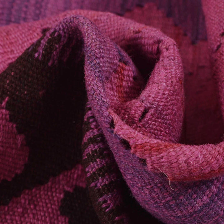 Pink Afghan Overdye Kilim Rug 3' 5" x 4' 8" Flat-Weave | No. AL30582