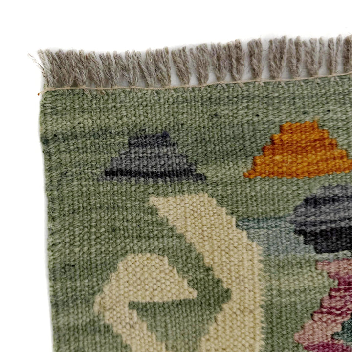 Afghan Vegetable Kilim Rug 2' 8" x 4' 2" Flat-Weave | No. AL305966